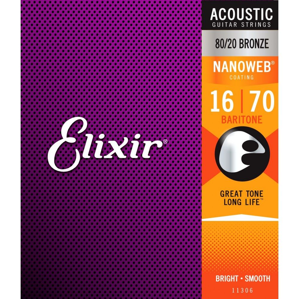 Elixir Nanoweb Bronze 16-70 - Set corzi chitara acustica bariton Elixir - 1