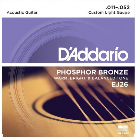 D'Addario EJ26 Phosphor Bronze - Set Corzi Chitara Acustica 11-52 D'Addario - 1