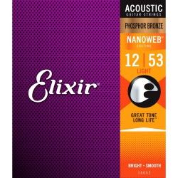 Elixir Nanoweb Ph/Bronze 12-53 - Set corzi chitara acustica Elixir - 1