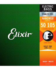 Elixir Nanoweb El Bass 4 Stainless Steel 50-105 - Set Corzi Chitara Bass Elixir - 1