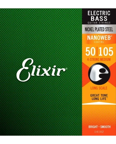 Elixir Nanoweb El Bass 4 Strings 50-105 - Set Corzi Chitara Bass Elixir - 1
