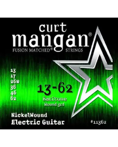 Curt Mangan Nickel Wound 13-62 - Set Corzi Chitara Electrica Bariton Curt Mangan - 1