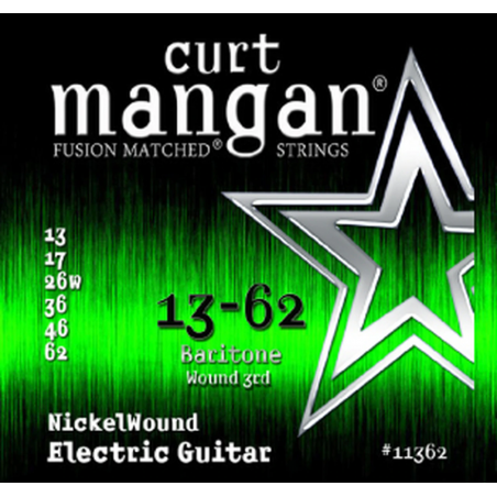 Curt Mangan Nickel Wound 13-62 - Set Corzi Chitara Electrica Bariton Curt Mangan - 1