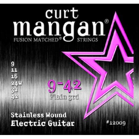 Curt Mangan Stainless 9-42 - Set Corzi Chitara Electrica Curt Mangan - 1