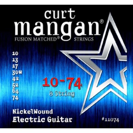 Curt Mangan Nickel Wound Coated 10-74 - Set Corzi Chitara Electrica cu 8 Corzi Curt Mangan - 1