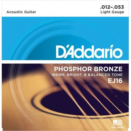 D'Addario EJ16 Phosphor Bronze - Set Corzi Chitara Acustica 12-53 D'Addario - 1