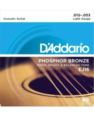 D'Addario EJ16 Phosphor Bronze - Set Corzi Chitara Acustica 12-53 D'Addario - 1