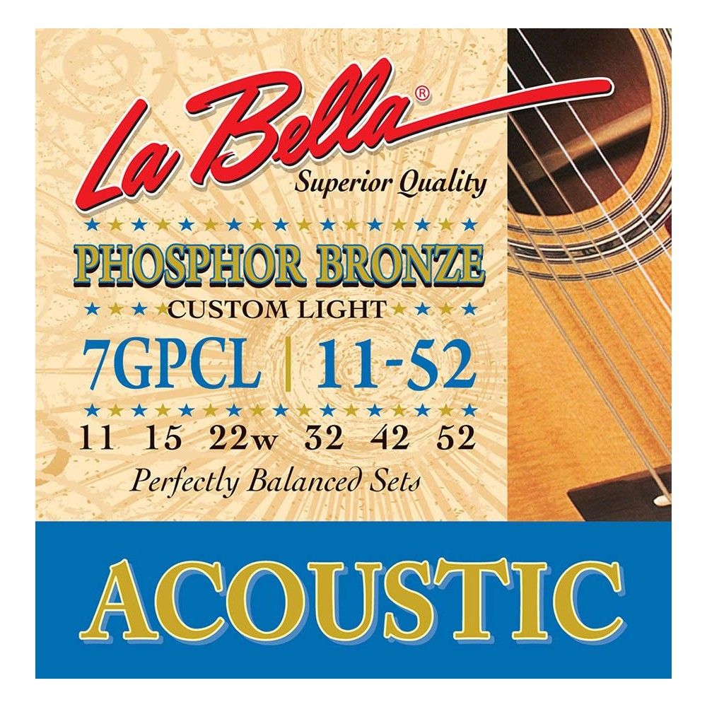 La Bella 7GPCL - Set Corzi Chitara Acustica 11-52 La Bella - 1