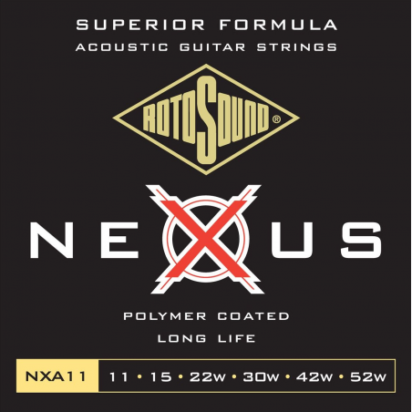 Rotosound NXA11 Nexus Coated - Set Corzi Chitara Acustica 11-52 Rotosound - 1