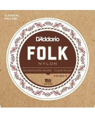 D'Addario EJ32C Folk Clear Nylon - Set Corzi Chitara Clasica D'Addario - 1