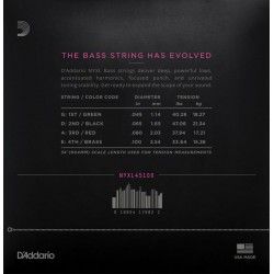 D'Addario NYXL45100 - Set 4 Corzi Chitara Bass 45-100 D'Addario - 2