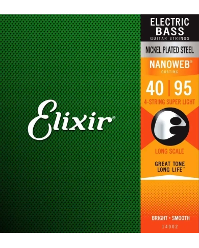 Elixir Nanoweb El Bass 4 Strings 40-95 - Set 4 Corzi Chitara Bas Elixir - 1