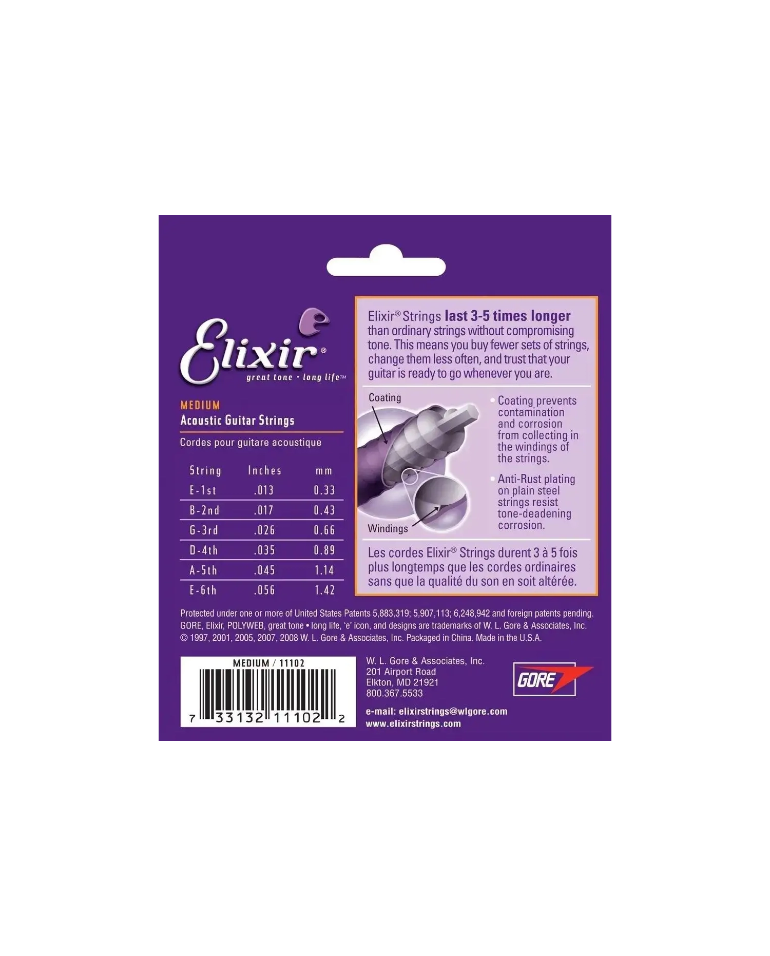 Elixir Nanoweb Bronze 13-56 - Set Corzi Chitara Acustica Elixir - 2