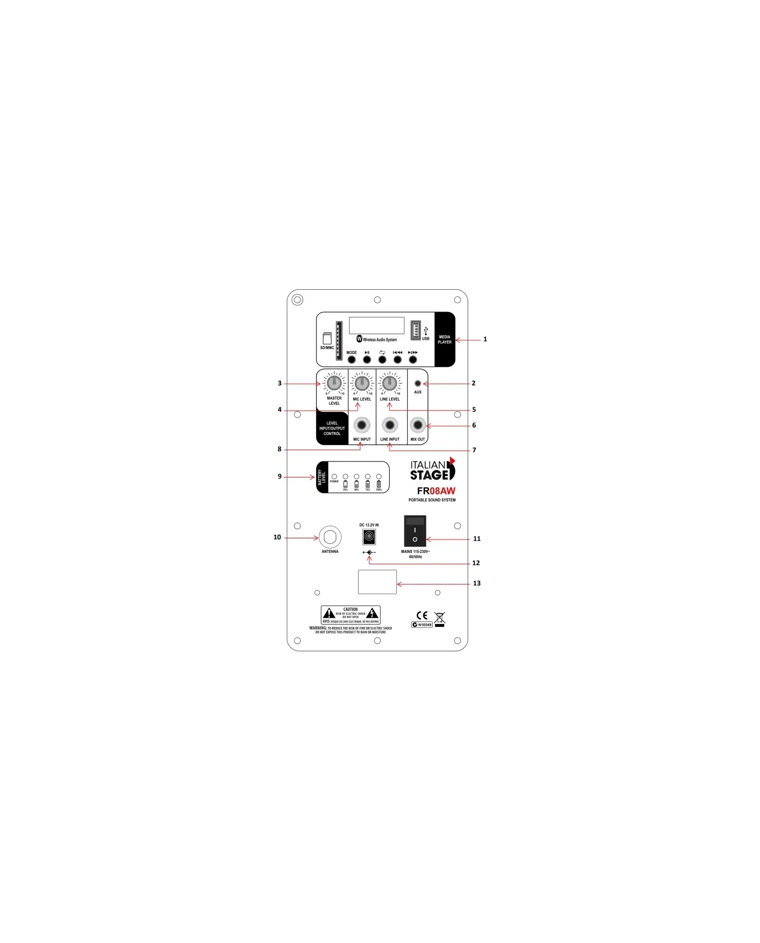 Italian Stage FR10AW - Boxa Activa cu conexiune Bluetooth Italian Stage - 6