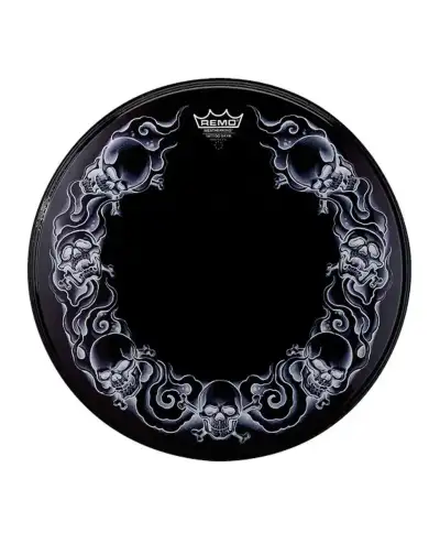 Remo Powerstroke Tatoo 22" Black - Fata toba mare Remo - 1