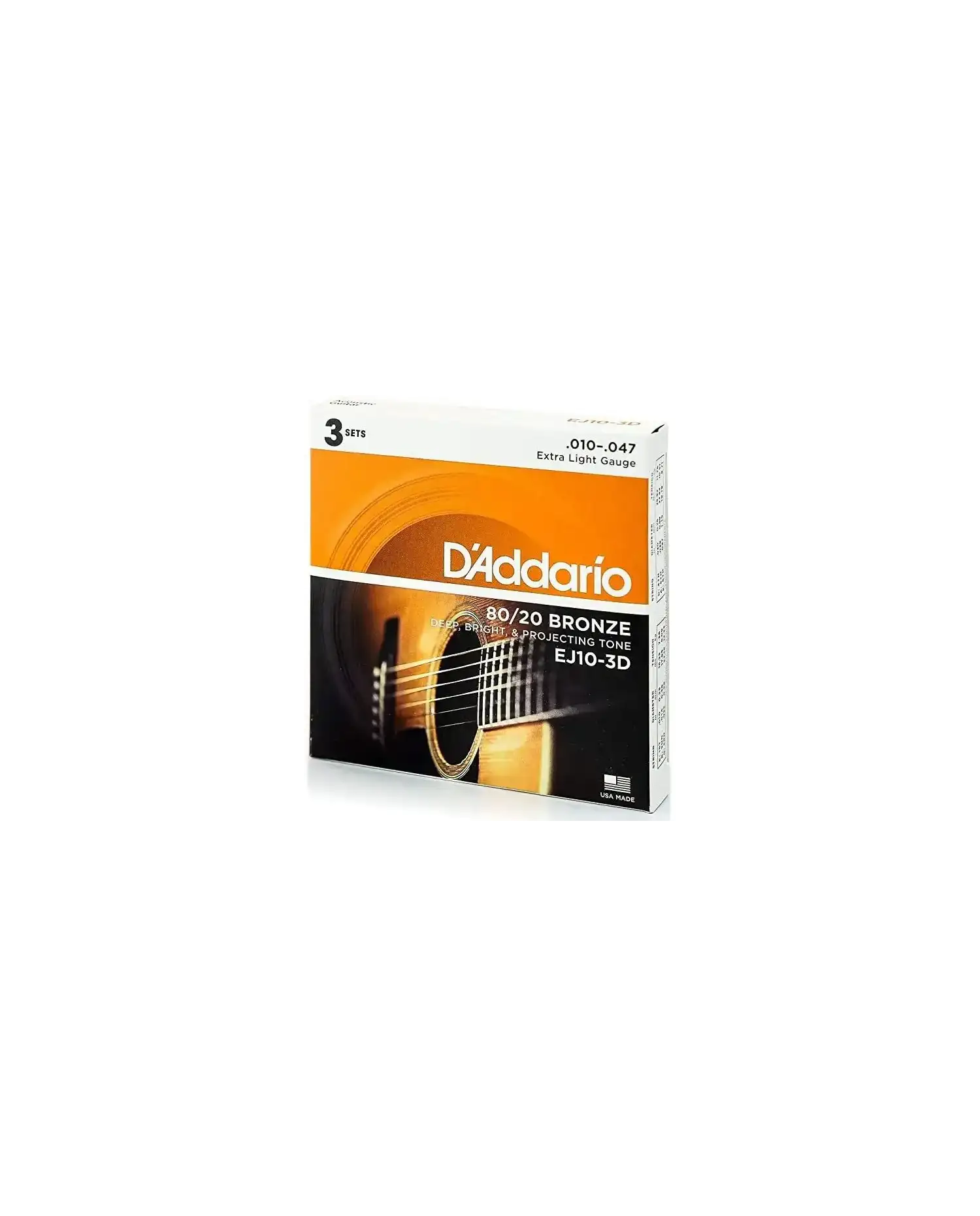 D'Addario EJ10-3D 80/20 Bronze - 3 Seturi Corzi Chitara Acustica 10-47 D'Addario - 2