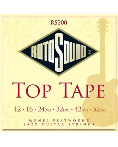 Rotosound RS200 Top Tape - Set Corzi Chitara Electrica Flatwound 12-52