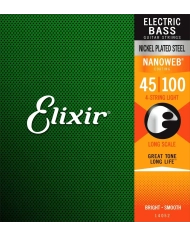 Elixir Nanoweb El Bass 4 Strings 45-100 - Set Corzi Chitara Bass