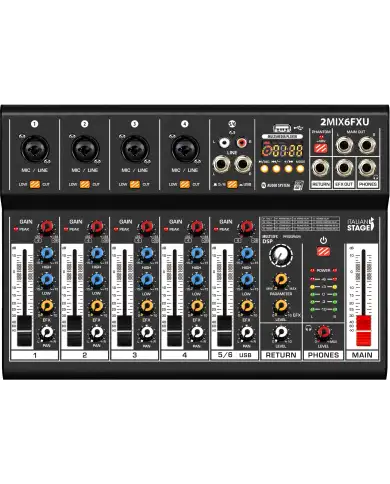 Mixer Neamplificat Italian Stage 2MIX6FXU | MC MUSIC