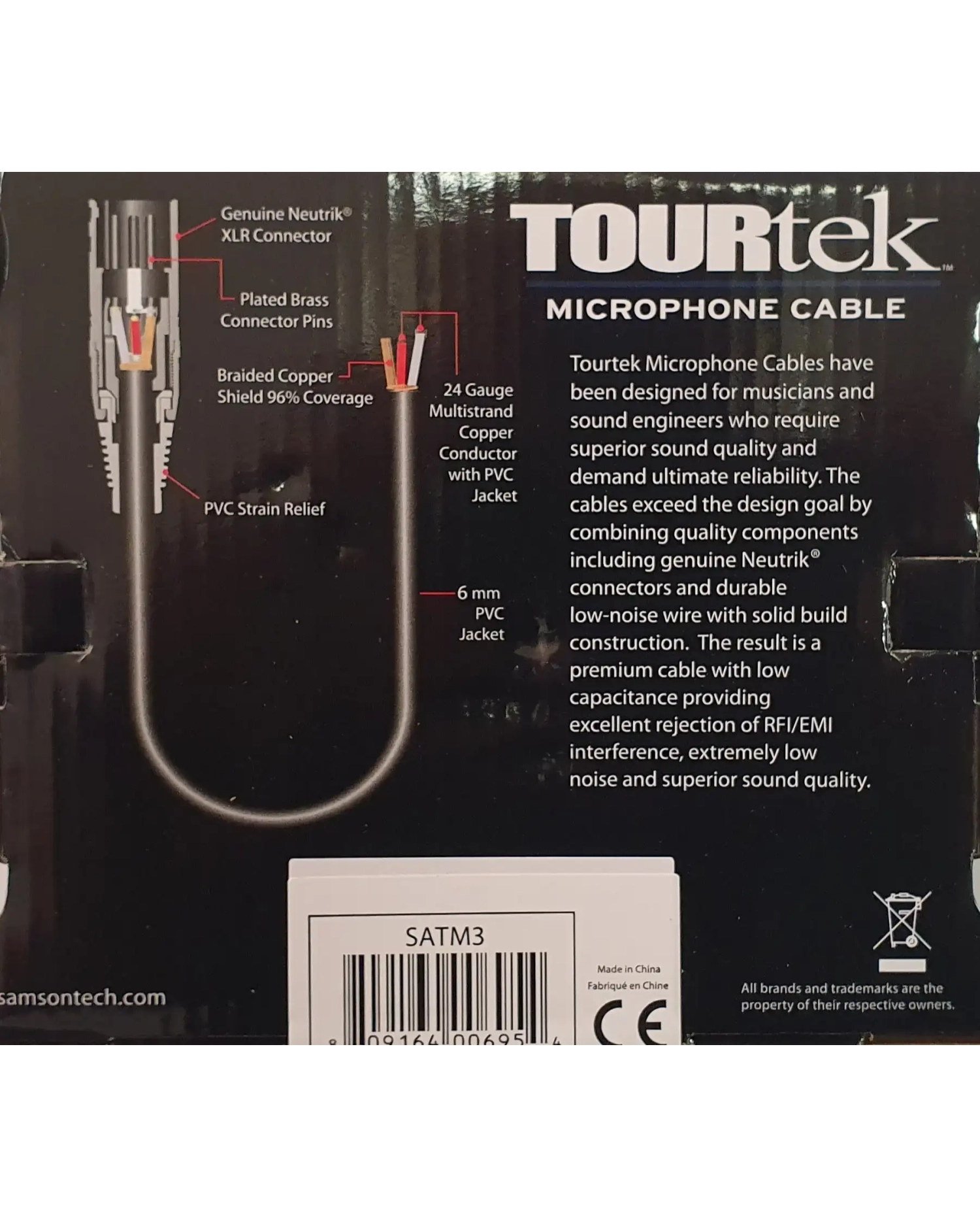 Samson Tourtek TM3 XLR-XLR - Cablu microfon 1m