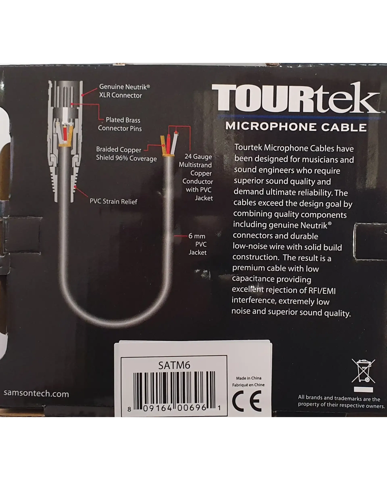 Samson Tourtek TM6 XLR-XLR - Cablu microfon 2m