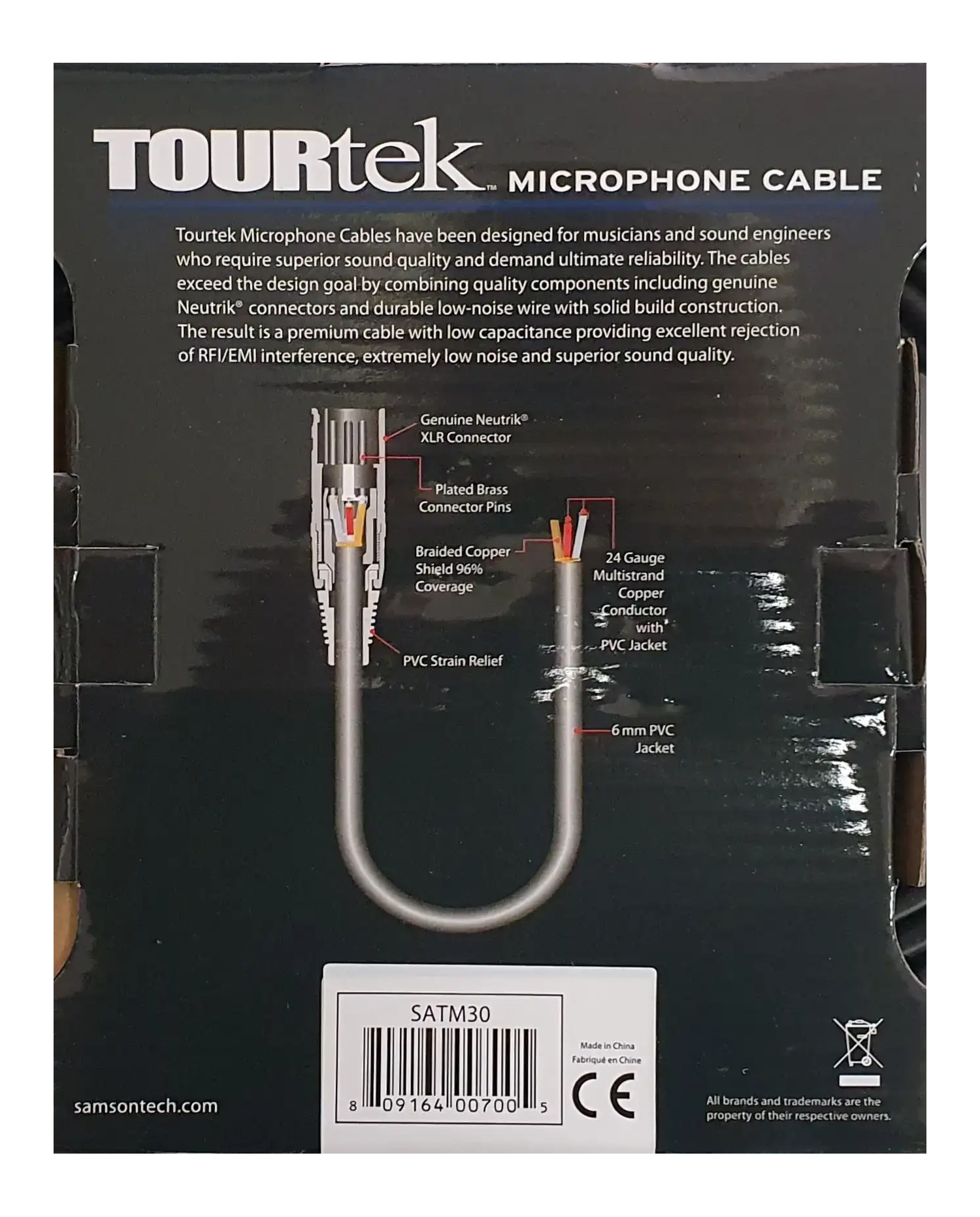 Samson Tourtek TM30 XLR-XLR - Cablu microfon 10m