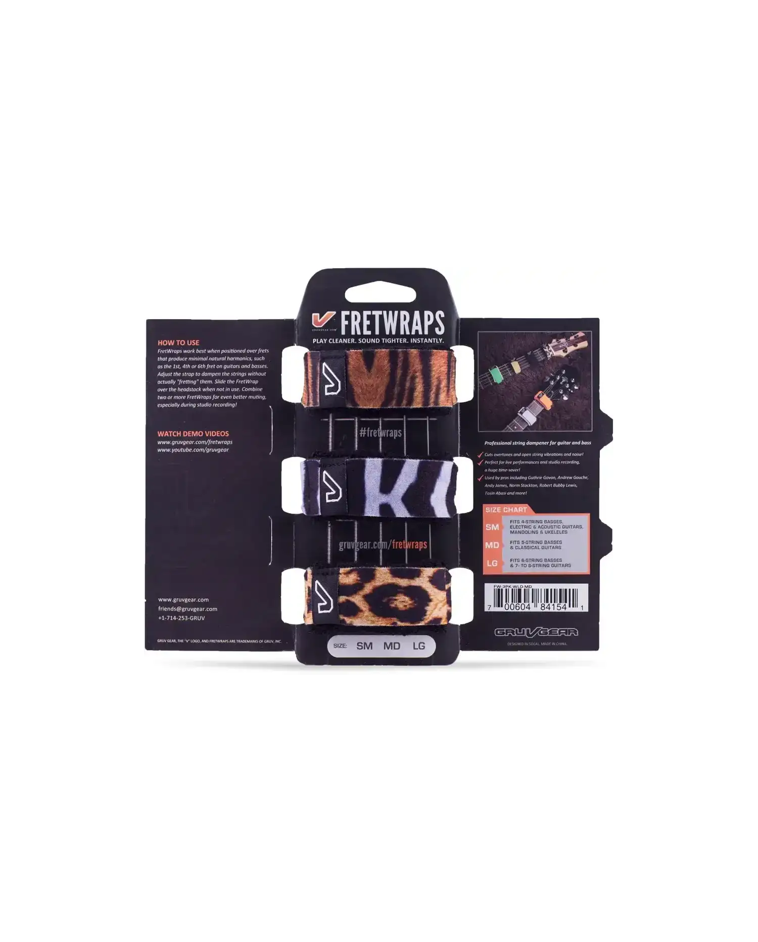 Gruv Gear FretWrap Wild SM - Set 3 Bucati