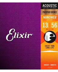 Elixir Nanoweb Phosphor Bronze Medium 13-56 - Set Corzi Chitara Acustica