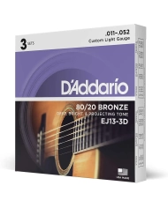 D`Addario EJ13 - Corzi Chitara Acustica 3 PACK