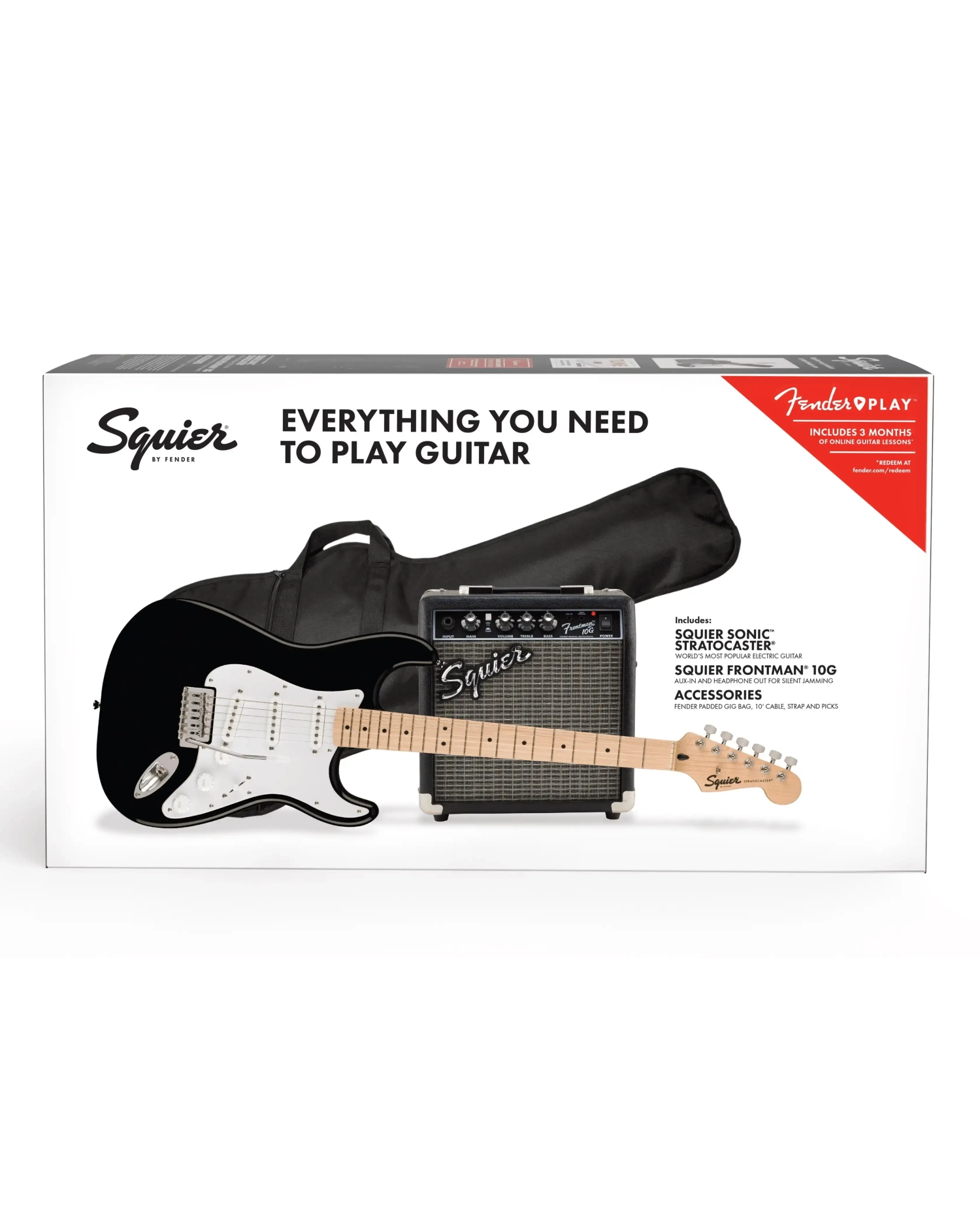 Squier Sonic Strat Pack BLK - Pachet Chitara electrica