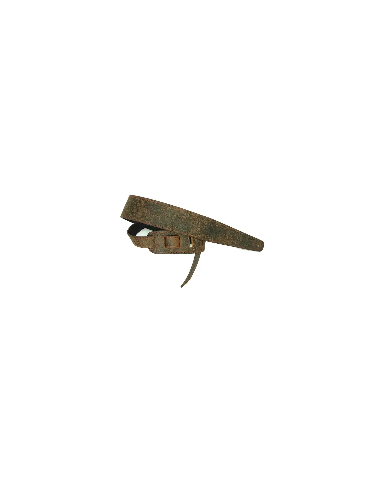 LM Straps Tooled Leather Brown - Curea Chitara
