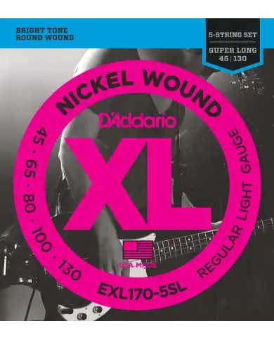 D'Addario EXL170-5SL Super Long Scale - Set corzi chitara bass 5 corzi D'Addario - 1