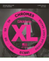 D'Addario ECB81 Flatwound Long Scale - Set 4 Corzi Chitara Bass 45-100 D'Addario - 1