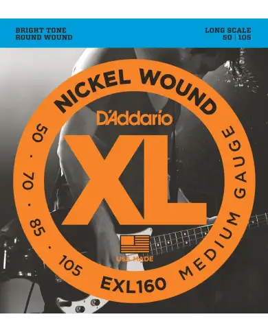 D'Addario EXL160 Long Scale - Set 4 Corzi Chitara Bass 50-105 D'Addario - 1