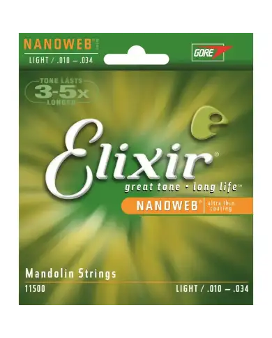 Elixir Nanoweb Mandolin Light - Set Corzi Mandolina 10-34 Elixir - 1