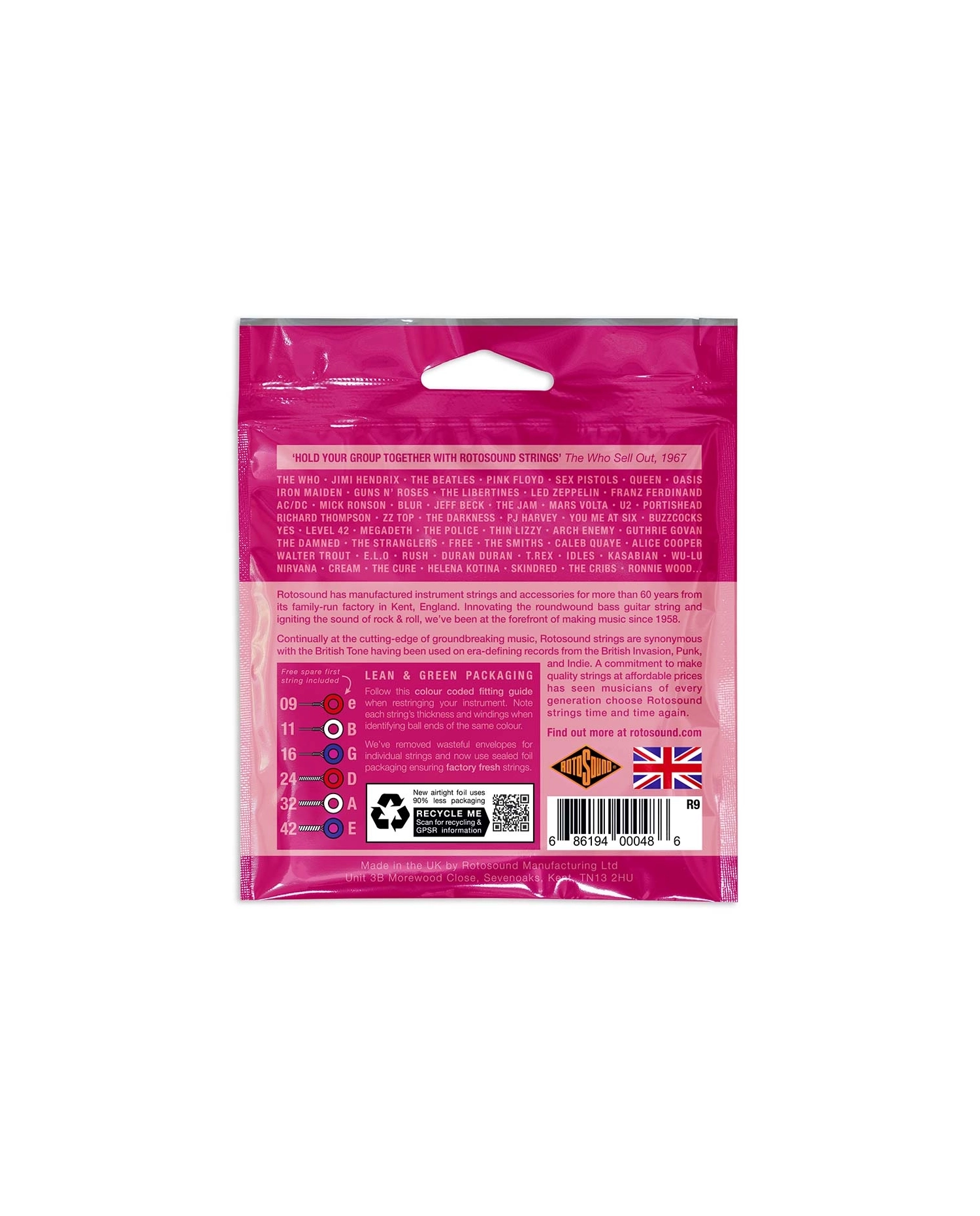 Rotosound Roto Pinks R9 - Set Corzi Chitara Electrica 09-42
