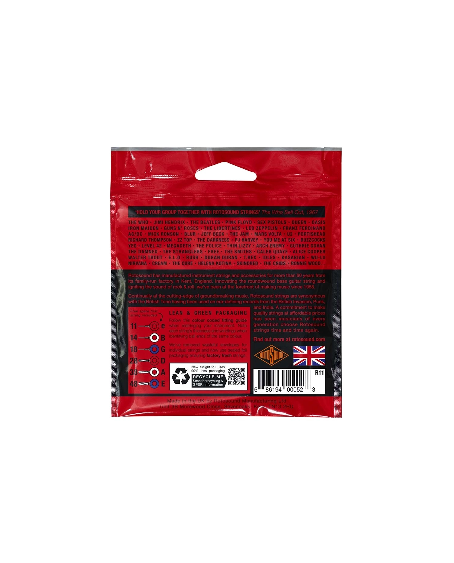 Rotosound Roto Reds R11 - Set Corzi Chitara Electrica 11-48