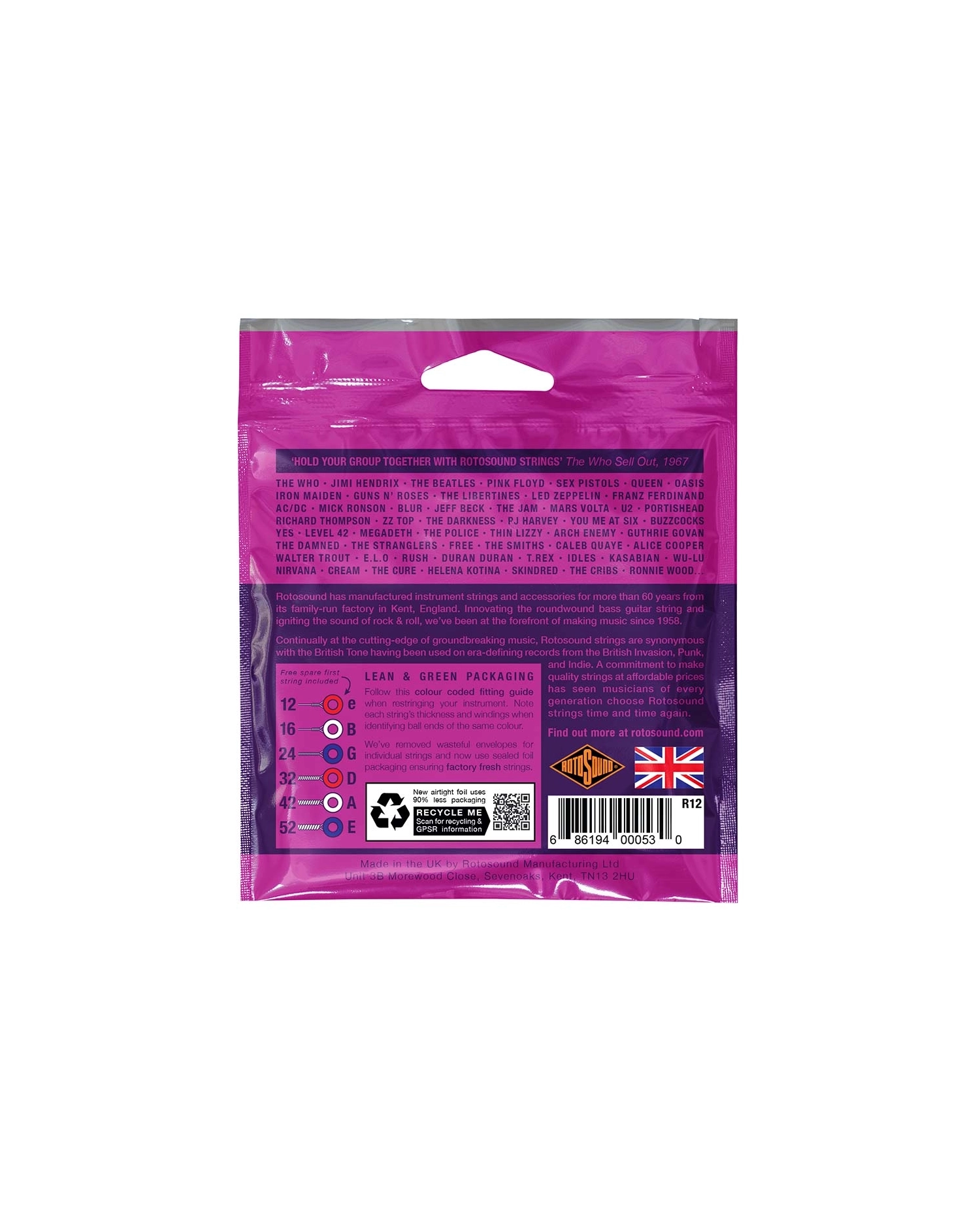 Rotosound Roto Purples R12 - Set Corzi Chitara Electrica 12-52