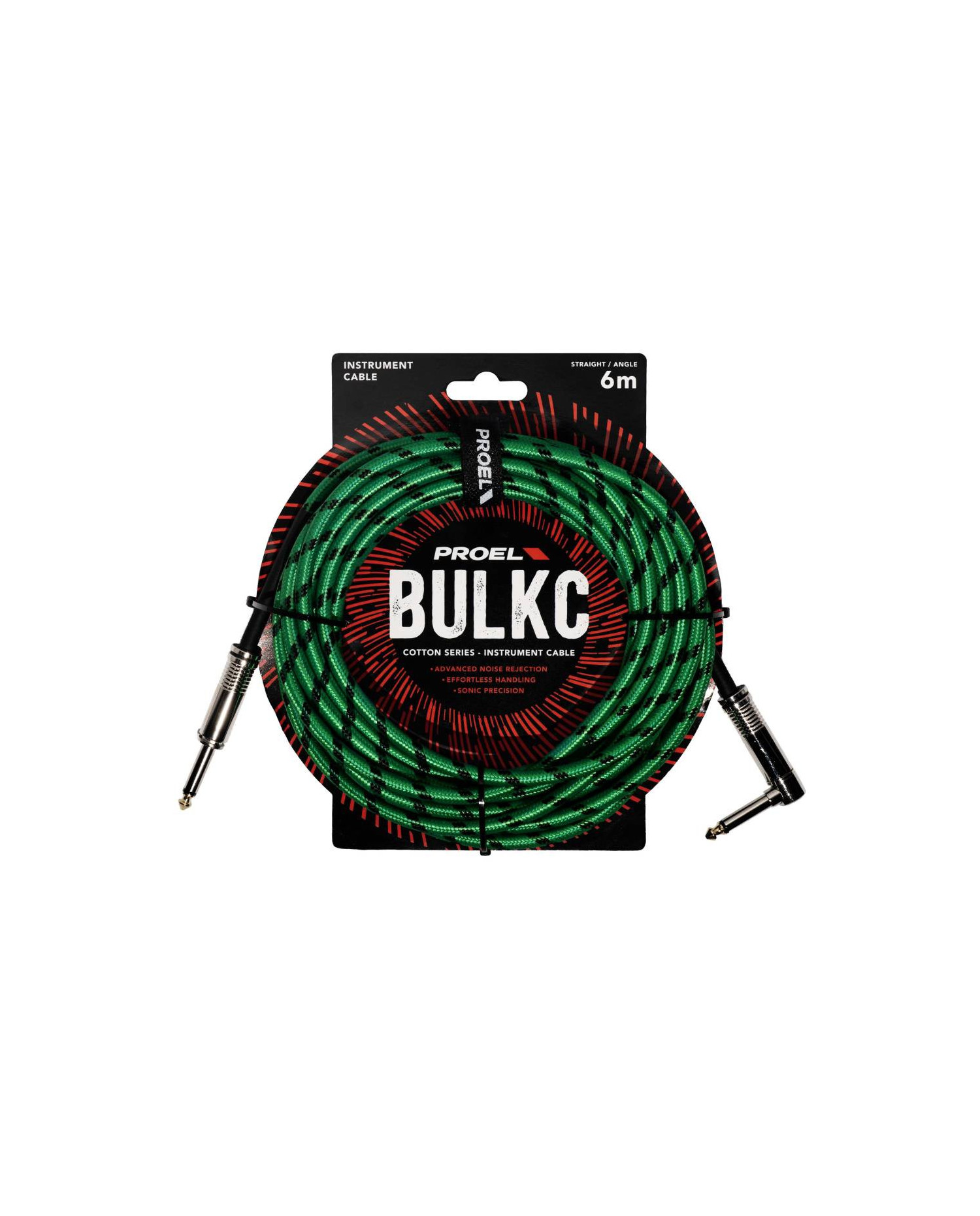Proel BULK120CLU6GN Jack-Jack - Cablu Instrument 6m