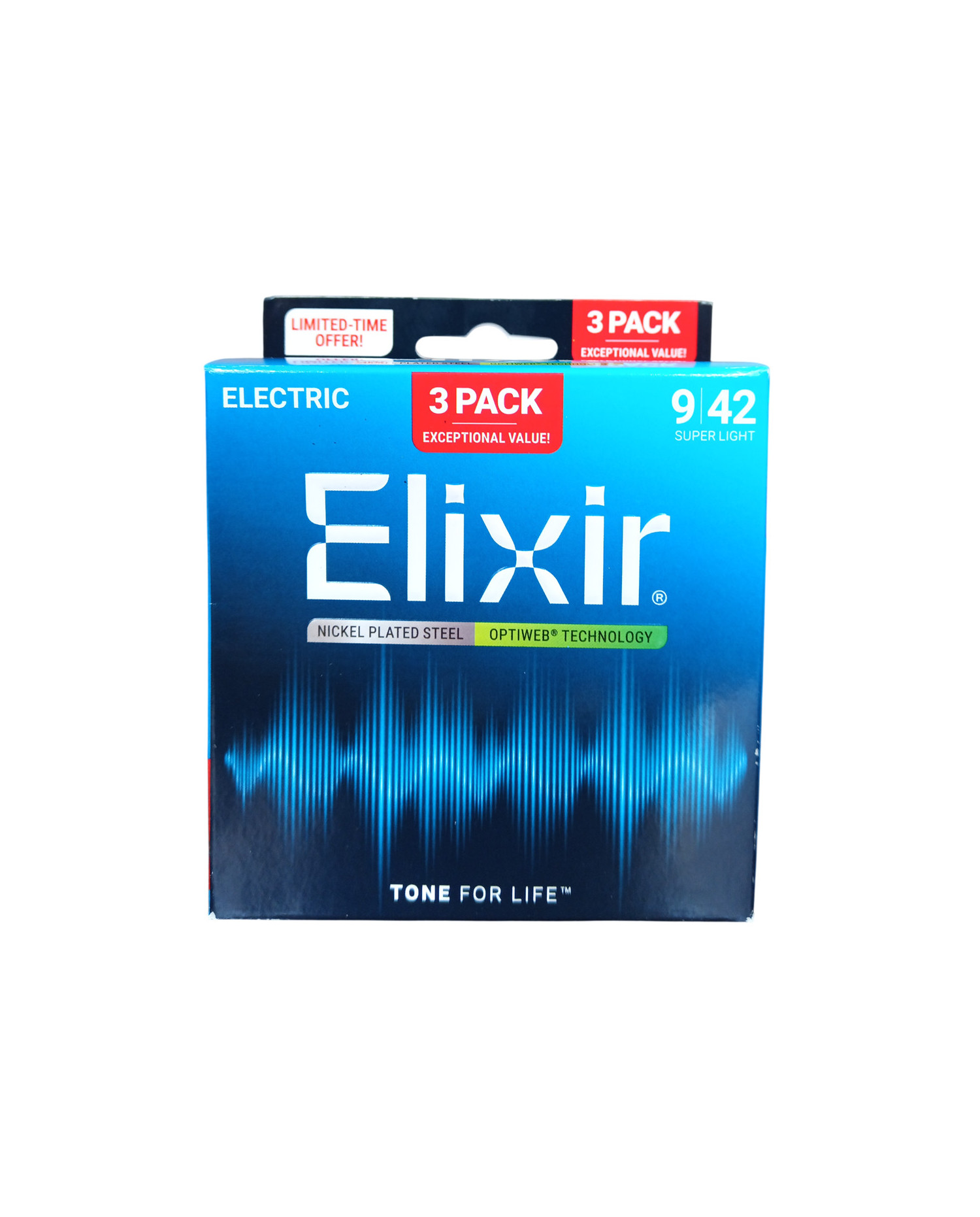 Elixir Optiweb 09-42 3 Pack - Pachet 3 Seturi Corzi Chitara Electrica
