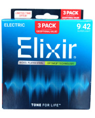 Elixir Optiweb 09-42 3 Pack - Pachet 3 Seturi Corzi Chitara Electrica