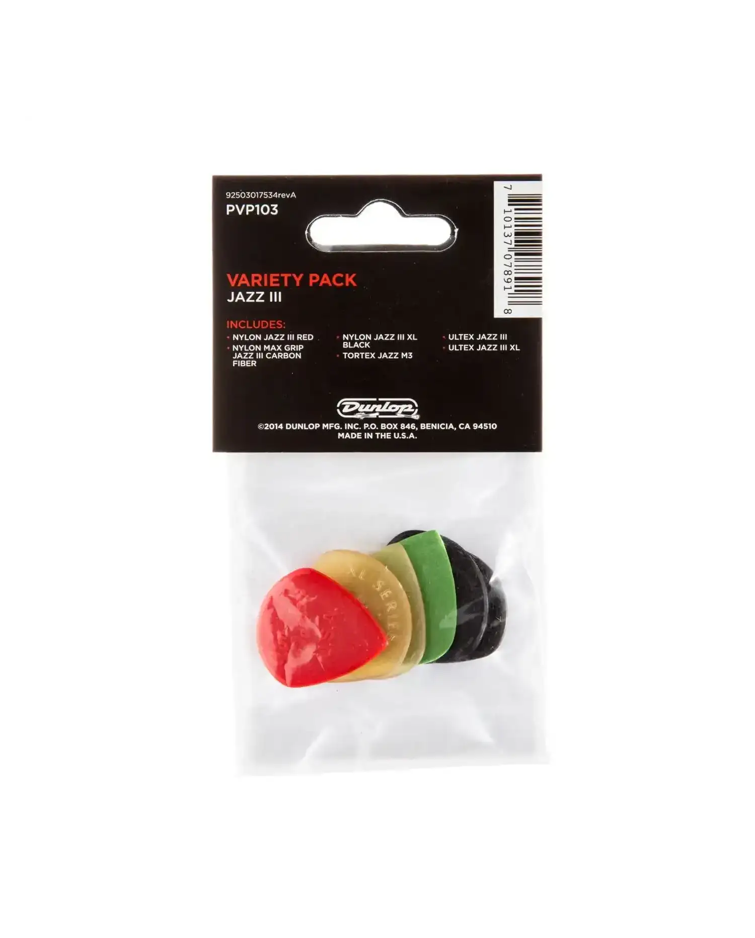 Dunlop PVP103 Jazz III Variety Pack - Set pene chitară Dunlop - 2