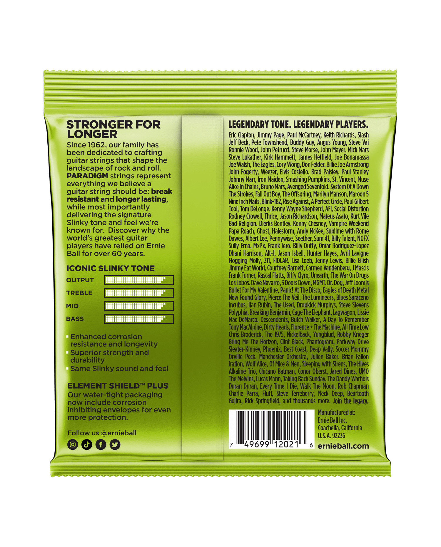 Ernie Ball Paradigm Regular Slinky 10-46 - Set corzi chitara electrica