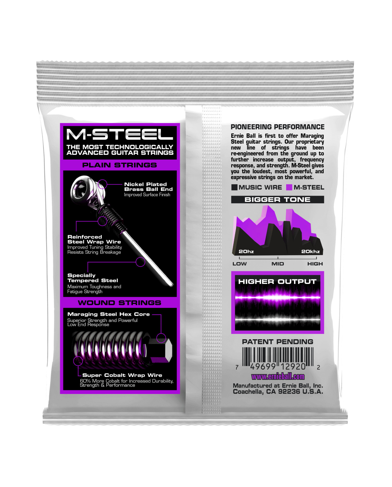 Ernie Ball M-Steel Power Slinky 11-48 - Set corzi chitara electrica