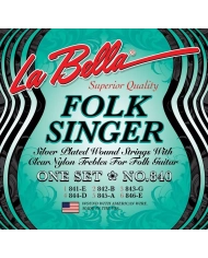 La Bella Folksinger Clear Medium Tension - Set Corzi Chitara Acustica La Bella - 1