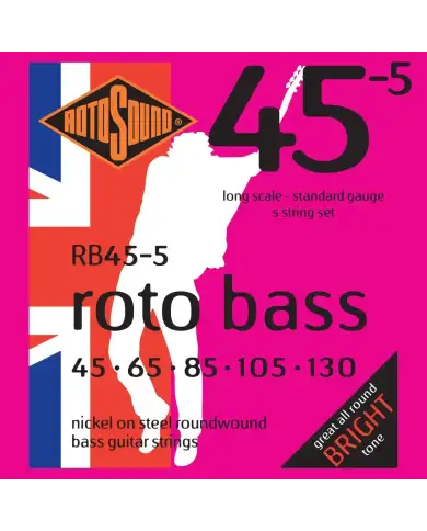 Rotosound Rotobass Regular RB455 - Set 5 Corzi Chitara Bass 45-135 Rotosound - 1
