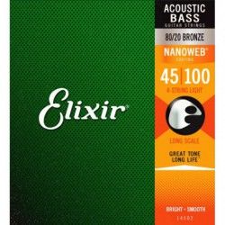 Elixir Nanoweb Acoustic Bass 45-100 - Set Corzi Chitara Bass Acustica Elixir - 1