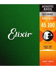 Elixir Nanoweb Acoustic Bass 45-100 - Set Corzi Chitara Bass Acustica Elixir - 1