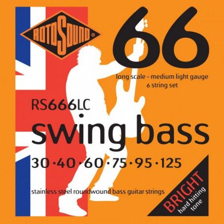 Rotosound Swing Bass RS666LC - Set 6 Corzi Chitara Bass 30-125 Rotosound - 1