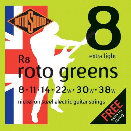 Rotosound Roto Greens R8 - Set Corzi Chitara Electrica 08-38 Rotosound - 1